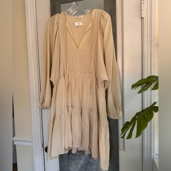 Anine Bing Madison  Mini Dress In Cream And Black Stripe - Picture 7 of 12